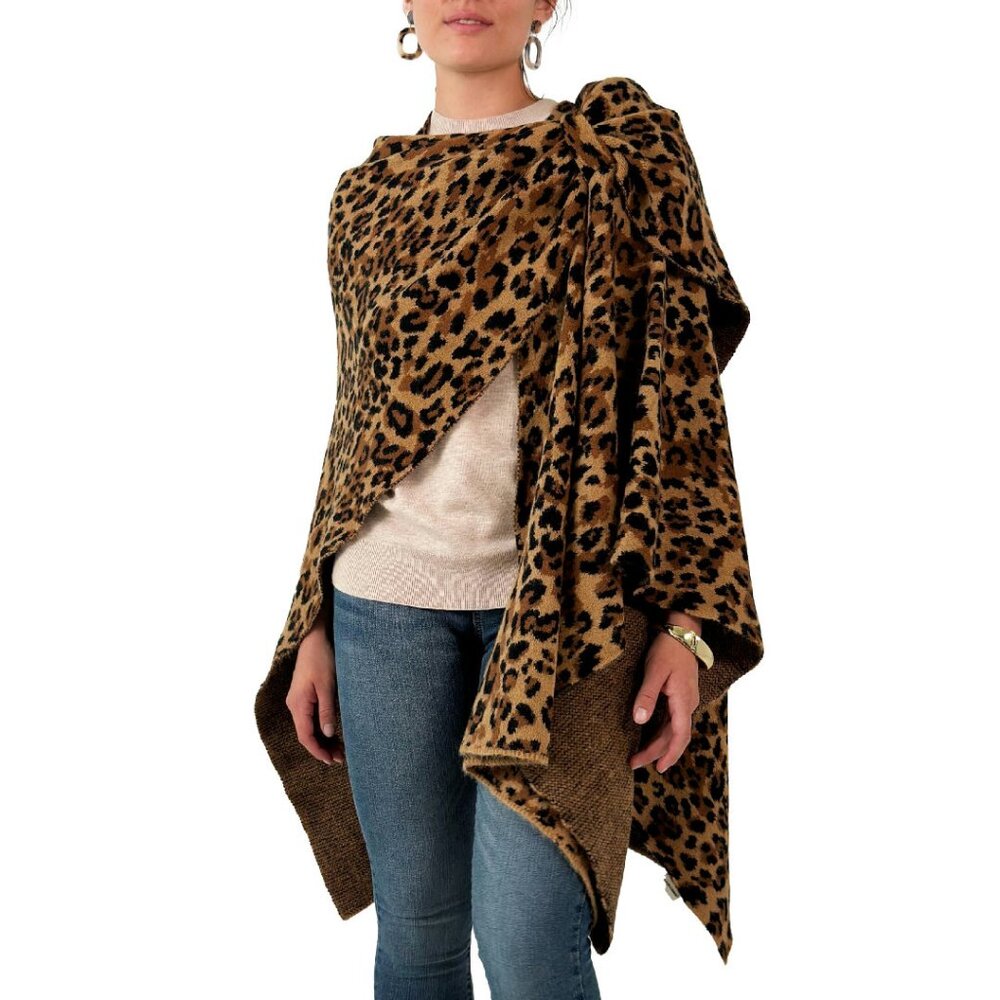 Women's Shawl Wrap Poncho Ruana Cardigan Open Front Sweater Cape